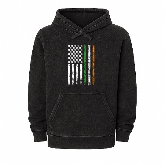 American Flag Patriotic St. Patrick's Day Mineral Wash Hoodies