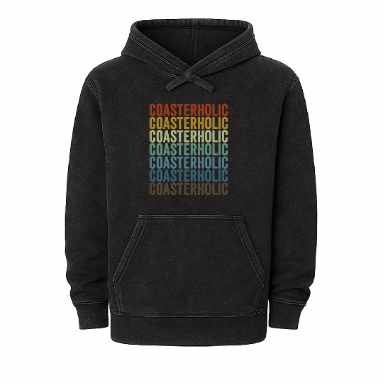 Coasterholic Roller Coaster Lover Mineral Wash Hoodies