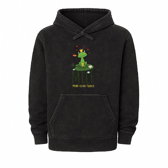 milf man i love frogs Mineral Wash Hoodies