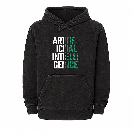 AI Artificial Intelligence Futuristic Nerd Gift Mineral Wash Hoodies