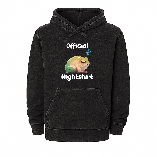 Cute Frog Sleepshirt Nightwear Nightshirt Sleep Mineral Wash Hoodies
