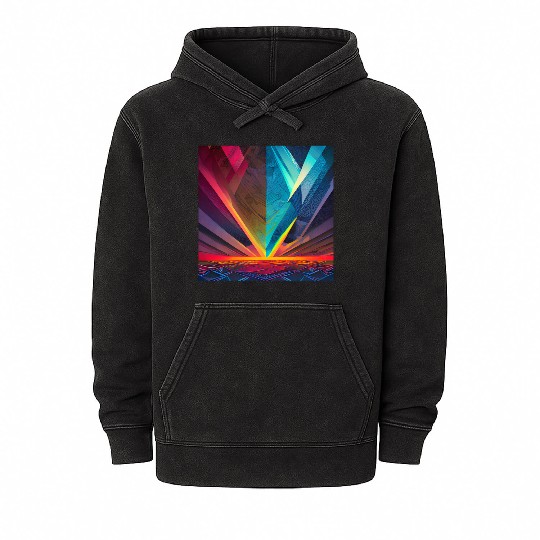 Abstract design with geometric shapes Mineral Wash Hoodies