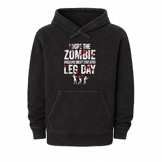 Funny Zombie Leg Day For Gym Lover Mineral Wash Hoodies