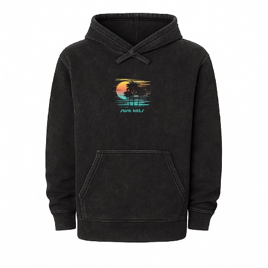 Saint Kitts Stylish Souvenir Vacation Mineral Wash Hoodies