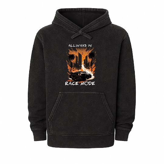 allways in race mode, sports car, drifting car Mineral Wash Hoodies