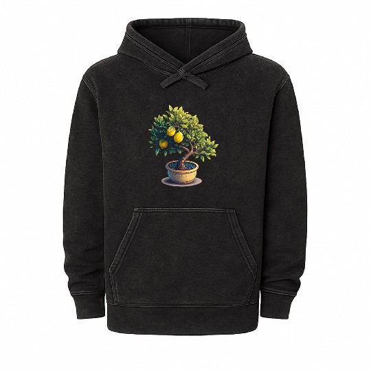 Lemon Bonsai Tree Mineral Wash Hoodies