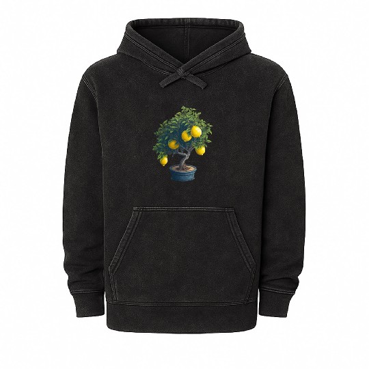 Lemon Bonsai Tree Mineral Wash Hoodies