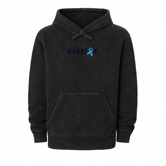 Prostate Cancer Warrior Light Blue Ribbon Dad Mineral Wash Hoodies
