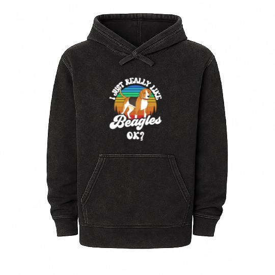I Just Really Like Beagles Ok Beagle Puppy Dog Mineral Wash Hoodies