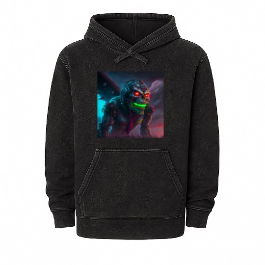 ZOMBIE IRON MAIDEN (version 15) Mineral Wash Hoodies