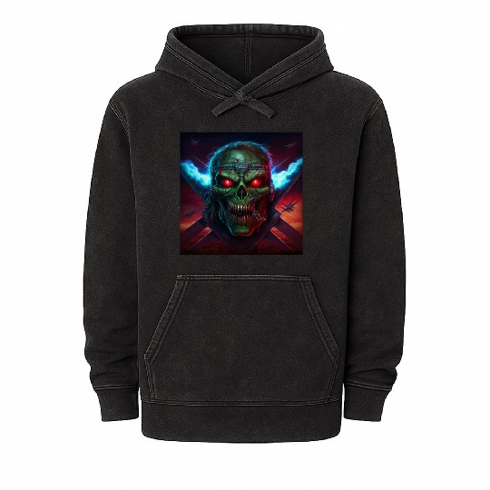 ZOMBIE IRON MAIDEN (version 14) Mineral Wash Hoodies