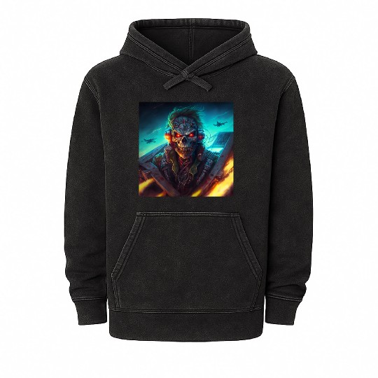 ZOMBIE IRON MAIDEN (version 13) Mineral Wash Hoodies