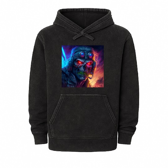ZOMBIE IRON MAIDEN (version 9) Mineral Wash Hoodies