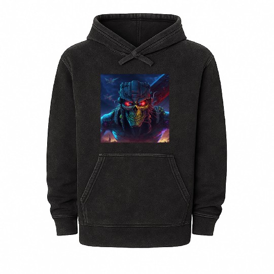 ZOMBIE IRON MAIDEN (version 11) Mineral Wash Hoodies
