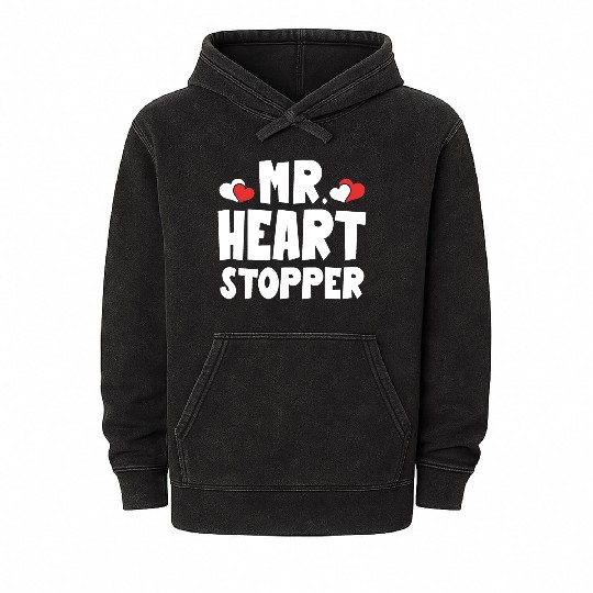 Mr Heart Stopper Funny Boyfriend Valentine's Day Mineral Wash Hoodies