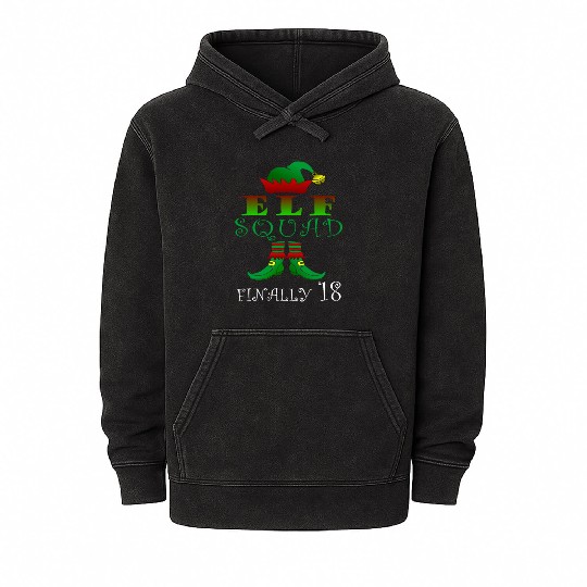 18 year elves birthday fantasy Mineral Wash Hoodies