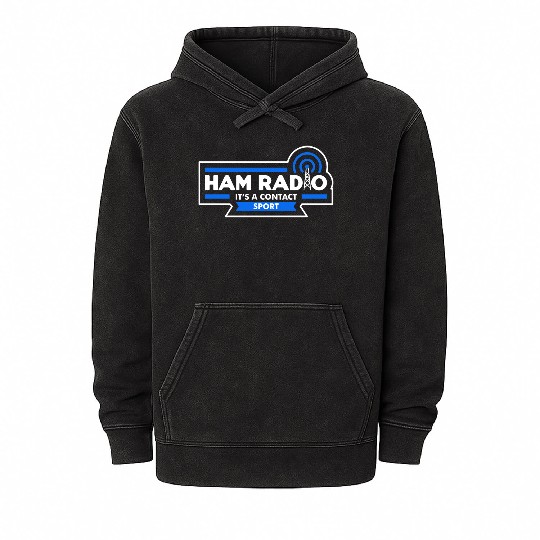 Ham Radio - It's a contact sport (dark) Mineral Wash Hoodies
