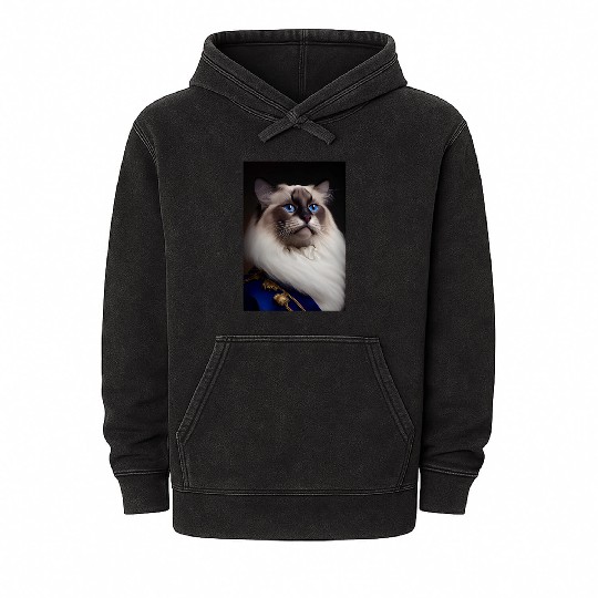 Birman Cat Breed Portrait Royal Renaissance Animal Mineral Wash Hoodies