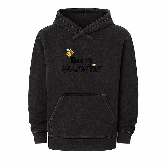 Bee My Valentine - Adorable Bee Design Mineral Wash Hoodies