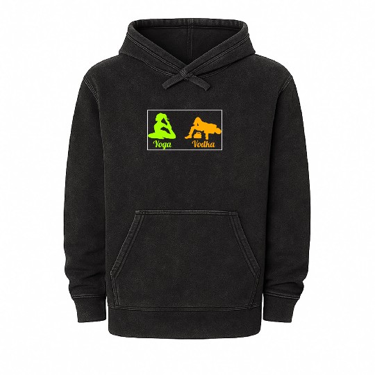 Difference Between Yoga And Vodka St Patricks Day Mineral Wash Hoodies
