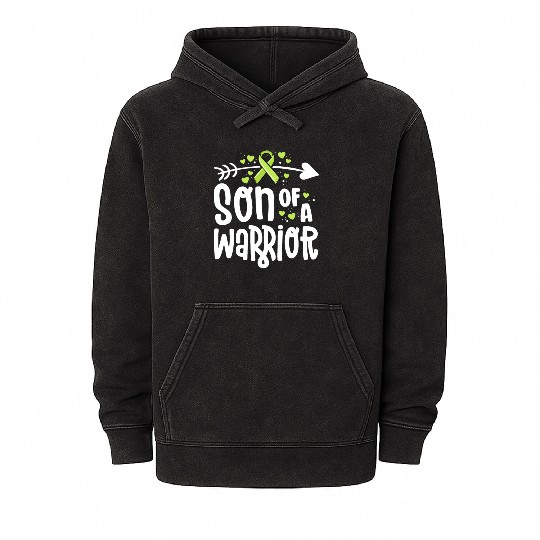 Son Of A Warrior Lymphoma Cancer Awareness Family Mineral Wash Hoodies