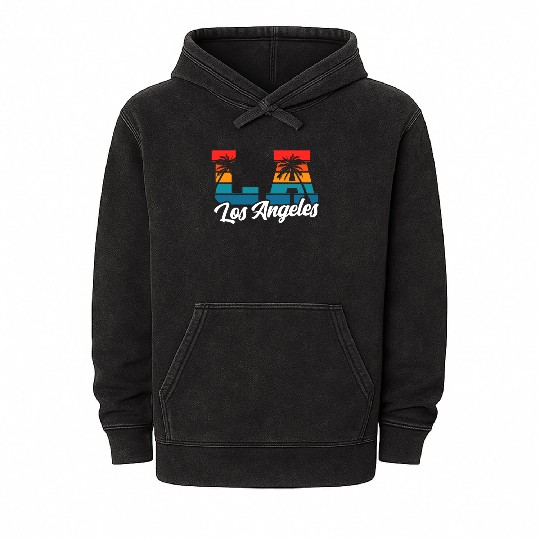 Los Angeles LA California Gift Mineral Wash Hoodies
