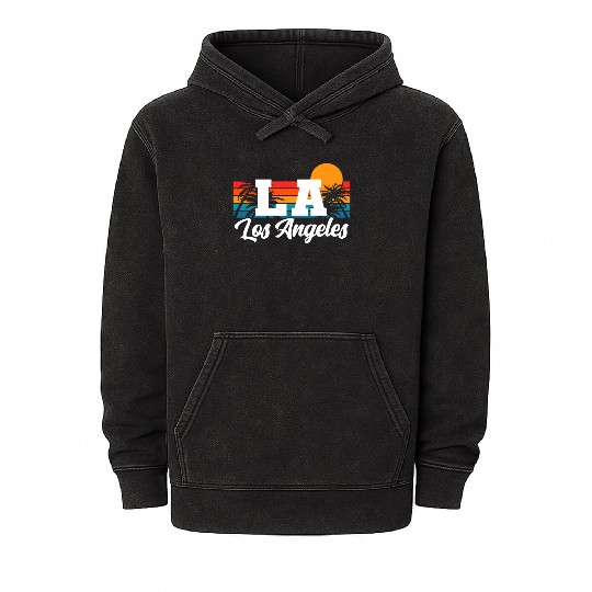 Los Angeles LA California Gift Mineral Wash Hoodies