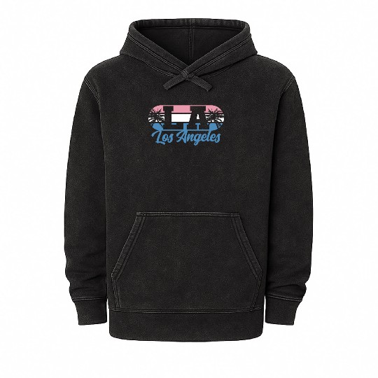 Los Angeles LA California Gift Mineral Wash Hoodies