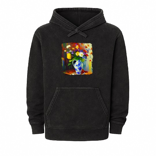 Beautiful Flowers in a Vase Floral Art Mineral Wash Hoodies