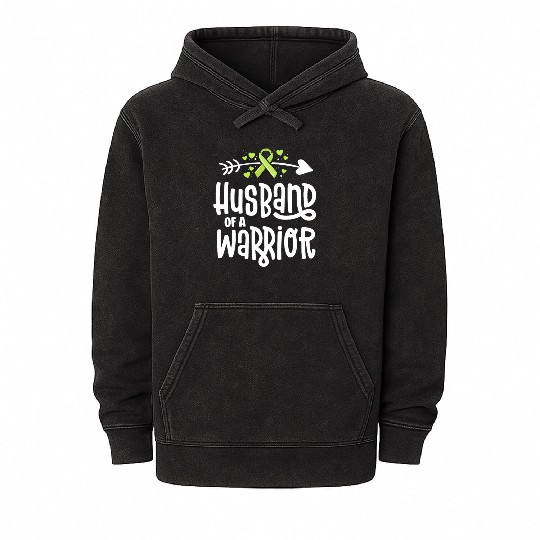 Husband Of A Warrior Lymphoma Cancer Awareness Mineral Wash Hoodies