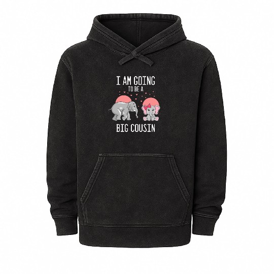 Humorous I'm Going To A Big Cousin Baby Mineral Wash Hoodies