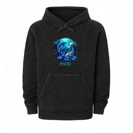 Embrace Your Pisces Identity: Pisces Pride Zodiac Mineral Wash Hoodies