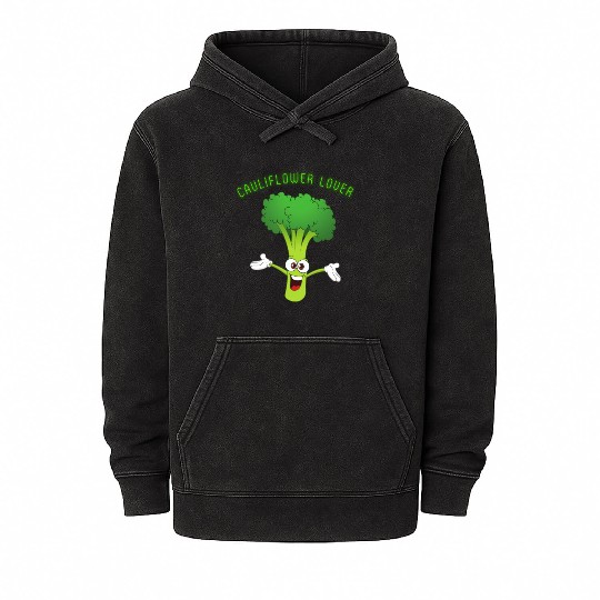 Cauliflower Lover Vegetable Lover Mineral Wash Hoodies