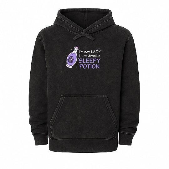 Funny Witch Procrastinating Sleep Potion Pagan Wit Mineral Wash Hoodies