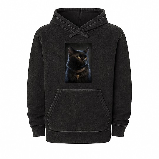 Bombay Cat Breed Portrait Royal Renaissance Animal Mineral Wash Hoodies
