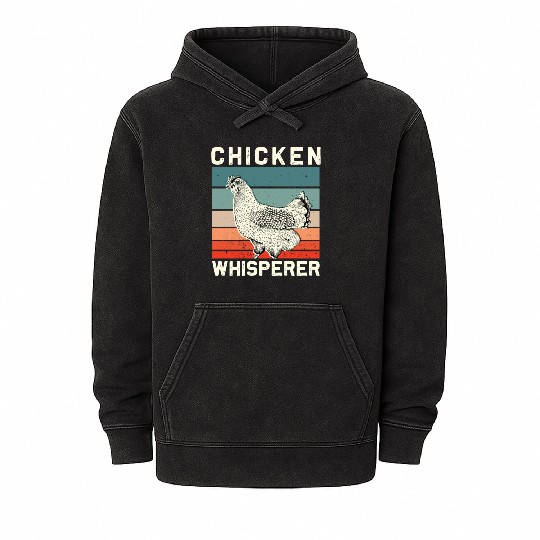 Chickens Farmers Chicken Whisperer Mineral Wash Hoodies