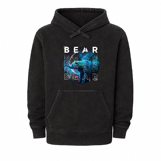 Midnight Roar: A Bear's Lunar Adventure Mineral Wash Hoodies