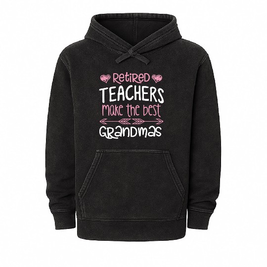 Womens Teacher Retirement Best Mineral Wash Hoodies