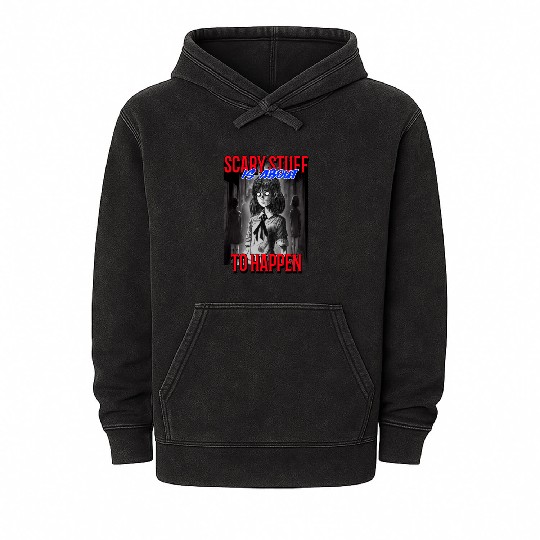 Anime Themed Design Mineral Wash Hoodies