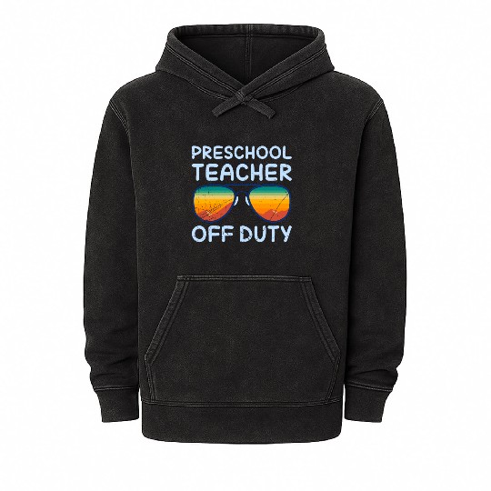 Preschool kindergarten educator off duty teacher Mineral Wash Hoodies