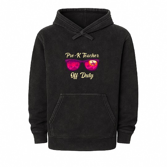 Preschool kindergarten educator off duty teacher Mineral Wash Hoodies