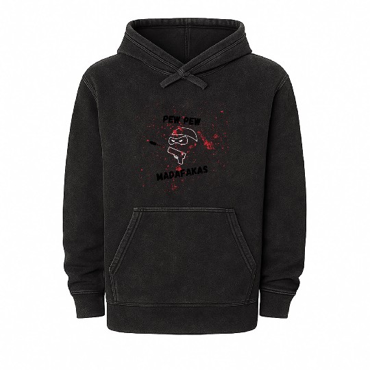 Pew pew madafakas Mineral Wash Hoodies