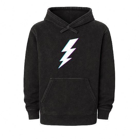 Lightning Bolt Vaporwave Storm Lightning Mineral Wash Hoodies