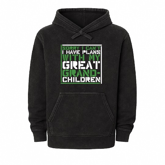 Great Grandparents Grandpa Grandma Mineral Wash Hoodies