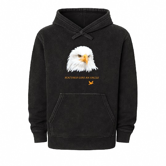 Bald Eagle Gift Idea Focussed like an Eagle Photo Mineral Wash Hoodies
