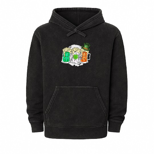 Ireland beer Irish St. Patrick's Day Mineral Wash Hoodies