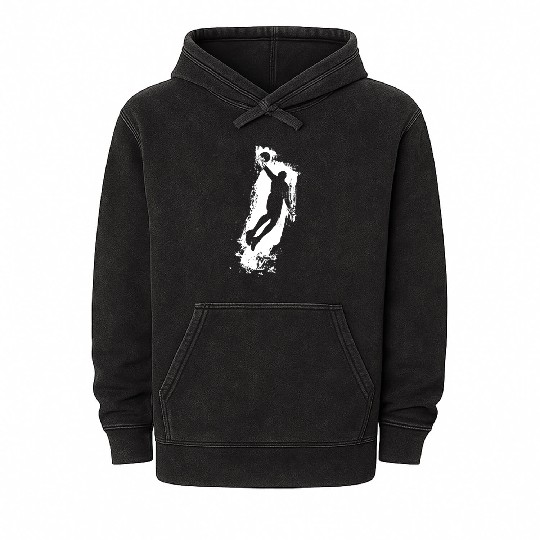 Basketball Air Man White Mineral Wash Hoodies