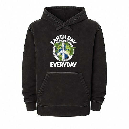 Earth Day Everyday Nature Lover Climate Change Mineral Wash Hoodies