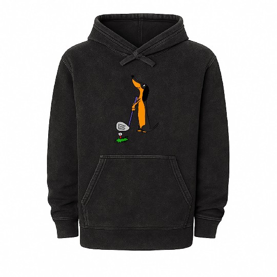 Smiletodaytees Funny Dachshund Dog Golf Mineral Wash Hoodies