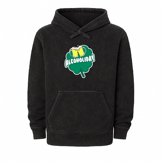 Alcoholiday St Patrick's Day beer Mineral Wash Hoodies